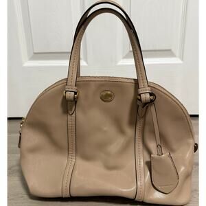 Coach F25671 Beige Leather Cora Domed Satchel Handbag